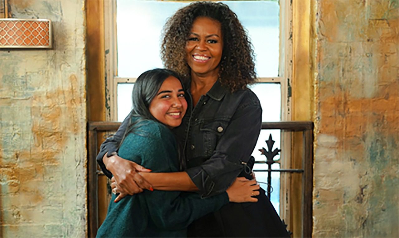 Prajakta Koli with Michelle Obama