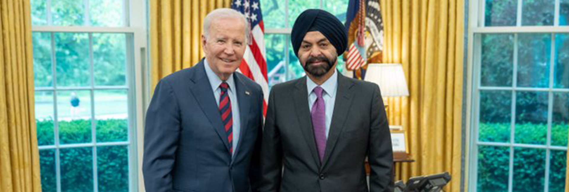 Congratulating Ajay Banga on becoming the President of World Bank, US President Joe Biden shared a photo with him, twitting, "I look forward to working with Ajay in his new role, and to supporting his efforts to transform the World Bank to reduce poverty and address global challenges including climate."