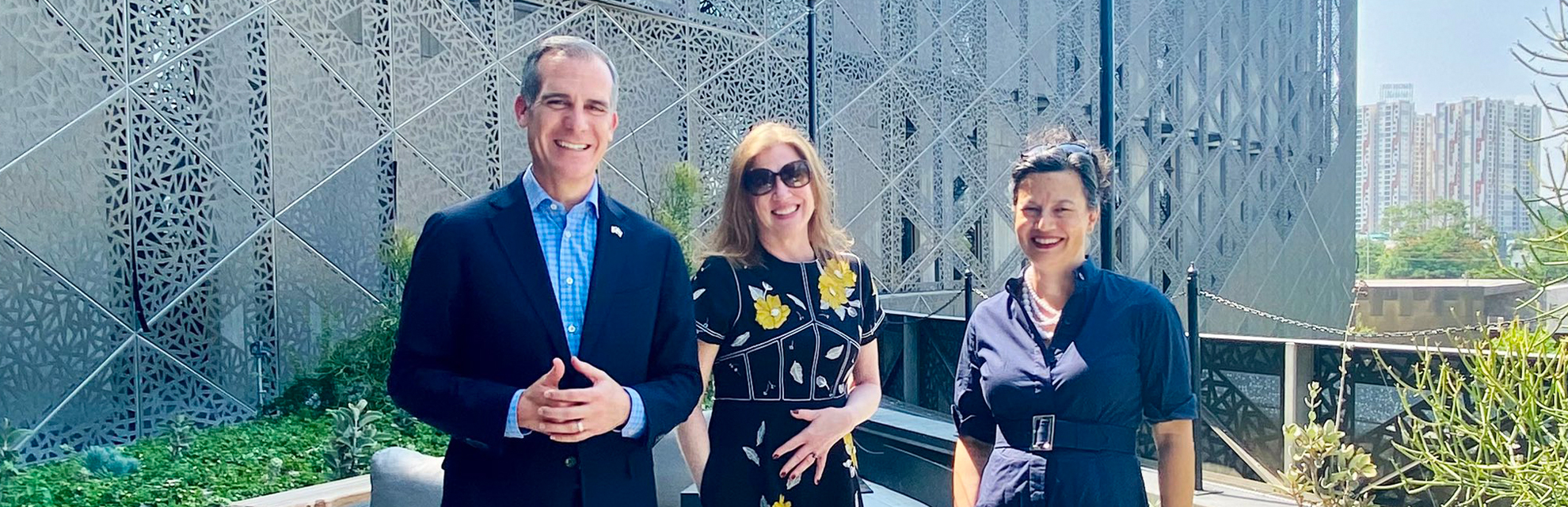 US Ambassador Eric Garcetti at the new US Consulate in Hyderabad.