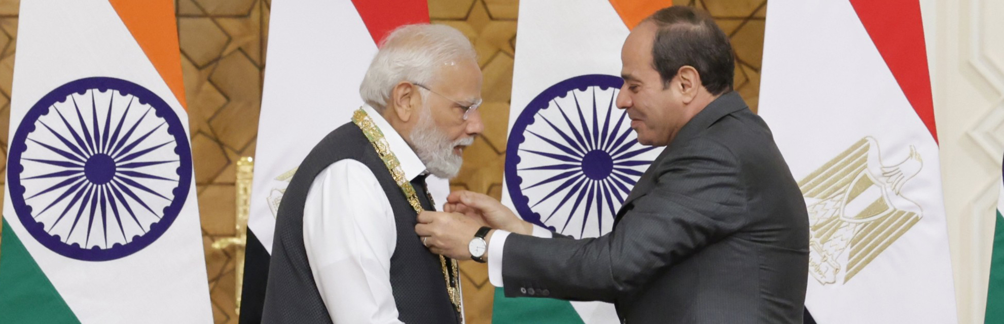 PM Narendra Modi has been conferred with the 'Order of the Nile', Egypt's highest honour. PM Modi tweeted, "I thank the Government and people of Egypt for this honour. It indicates the warmth and affection they have towards India and the people of our nation."