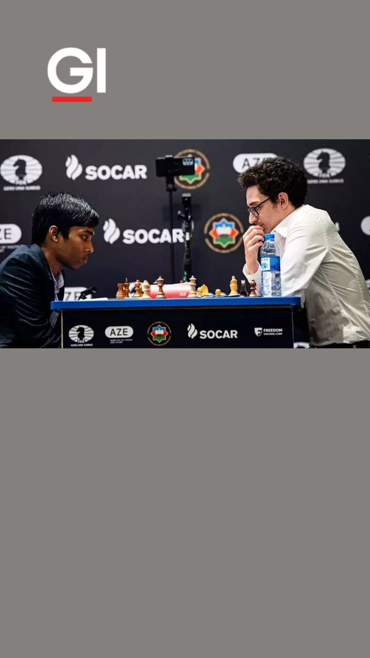 Praggnanandhaa defeated world no. 3, Fabiano Caruana in the tie-breaker  round of the FIDE World Cup chess showdown. - The Global Indian