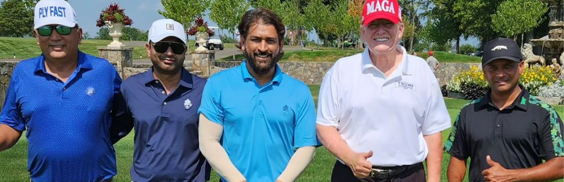 Dhoni plays golf with Trump