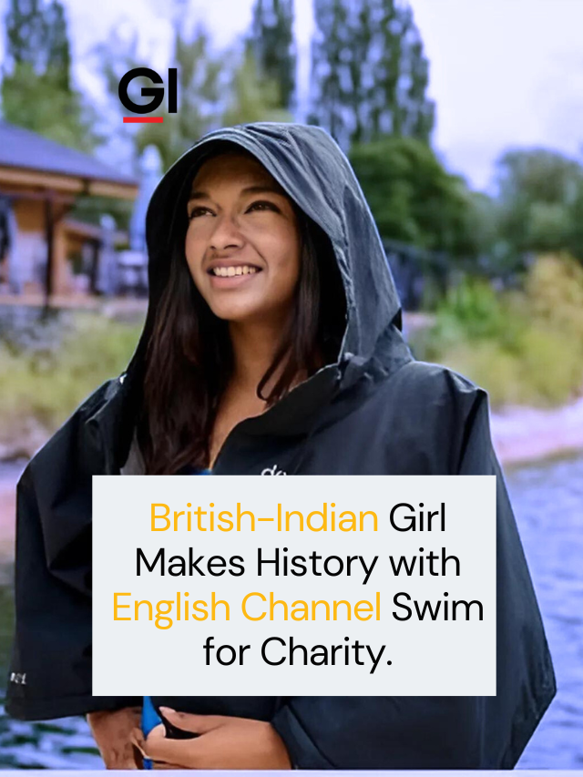 British-Indian Girl Makes History with English Channel Swim for Charity.