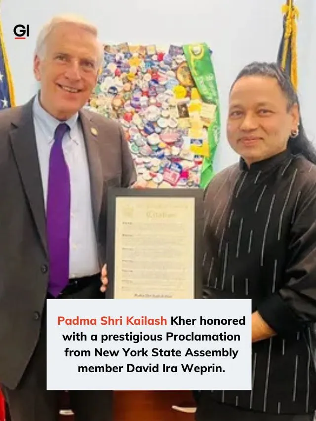 Padma Shri Kailash Kher Receives New York State Assembly Honor for Promoting Indian Folk Music