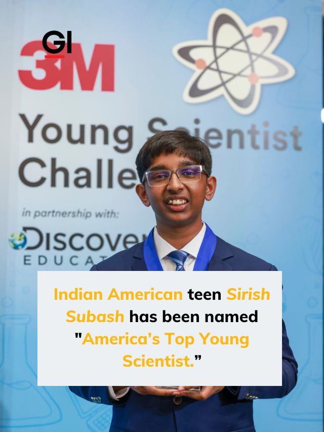 Indian American teen Sirish Subash has been named America’s Top Young Scientist.