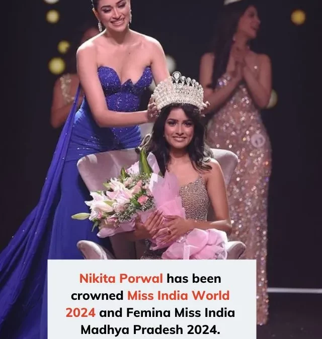 Miss India 2024 Nikita Porwal gets crowned by Miss India 2023