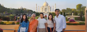 Former British PM Rishi Sunak visits Taj Mahal with family.