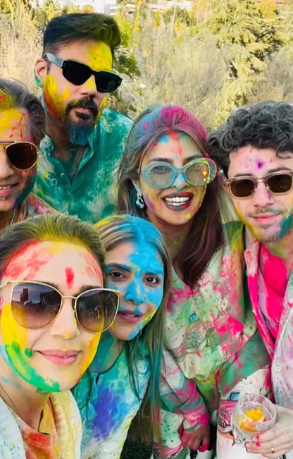 Priyanka and Nick with friends including Preity Zinta