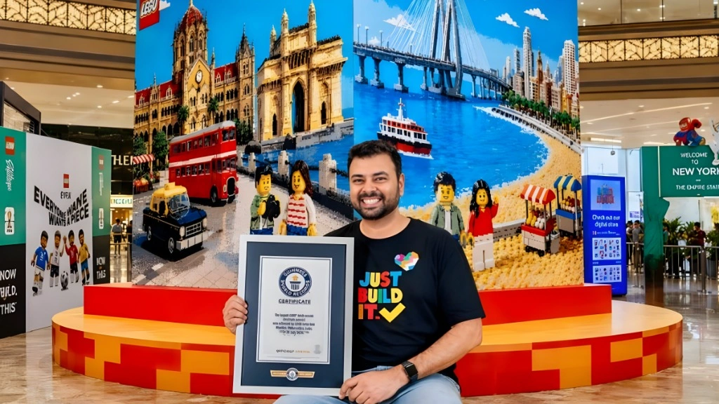 Ritam Bhatnagar Sets Guinness Record for Largest LEGO Mosaic
