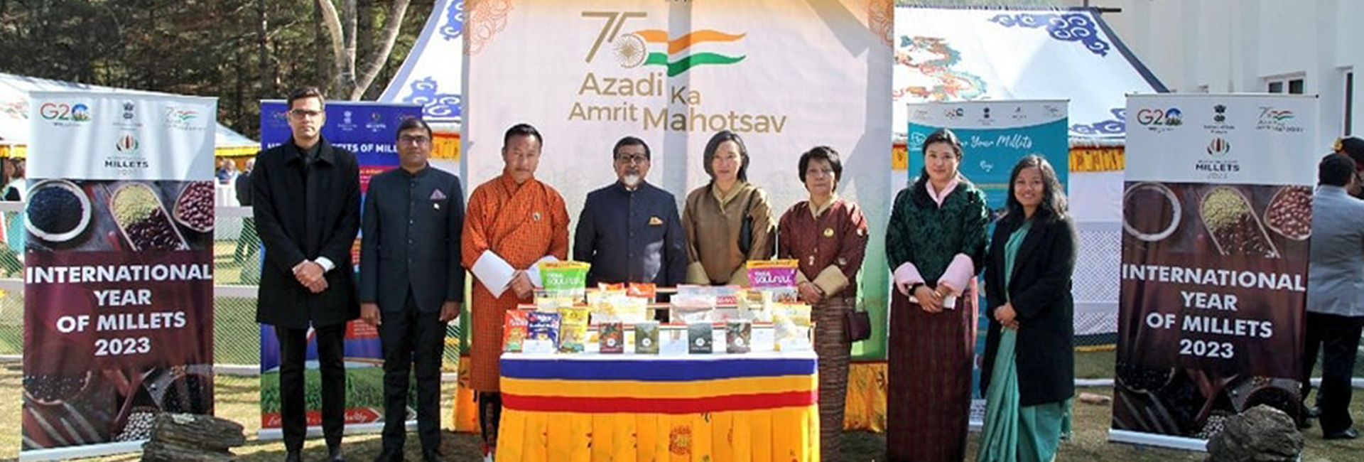 Indian embassy in Bhutan displayed Indian millets in presence of Bhutanese officials and Indian community members.